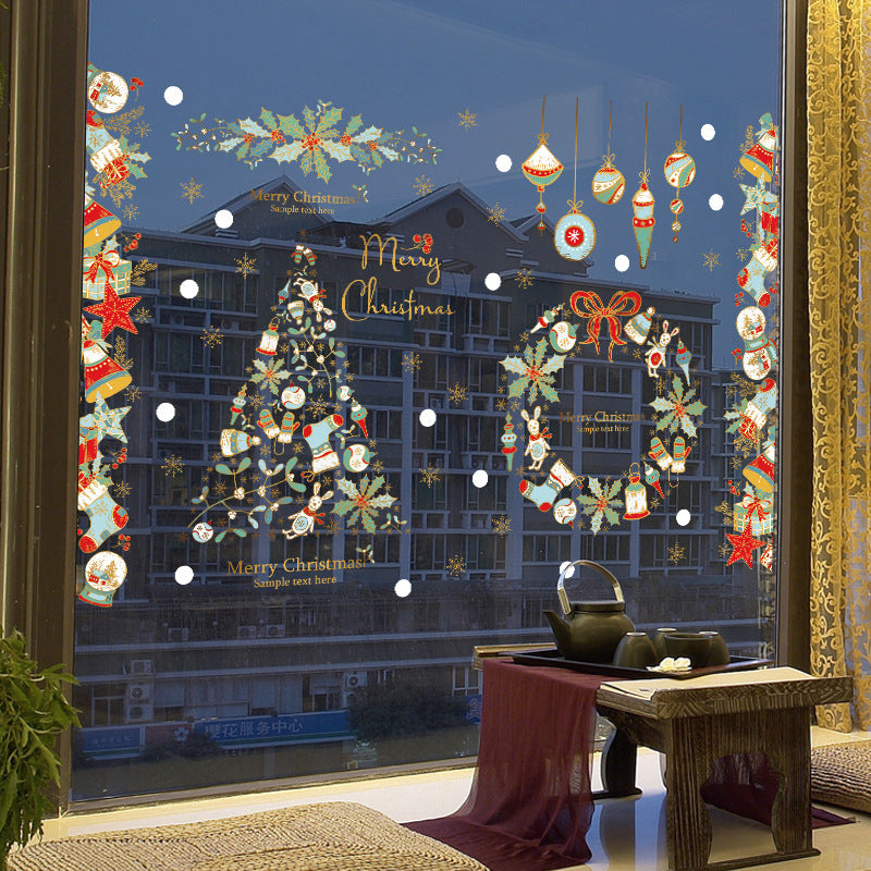 Christmas Tree Hanging Ball Window Decoration Wall Sticker