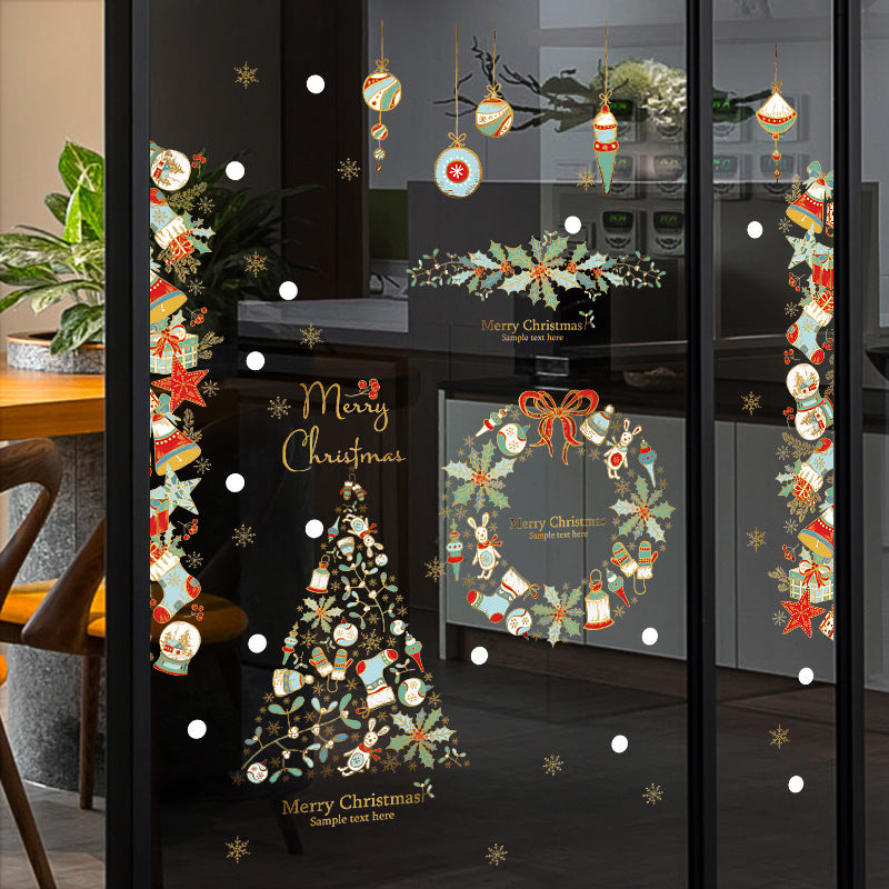 Christmas Tree Hanging Ball Window Decoration Wall Sticker