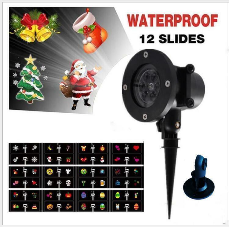 48 Pattern Christmas Projector Laser Light Snow LED Lamp Landscape Garden XMAS